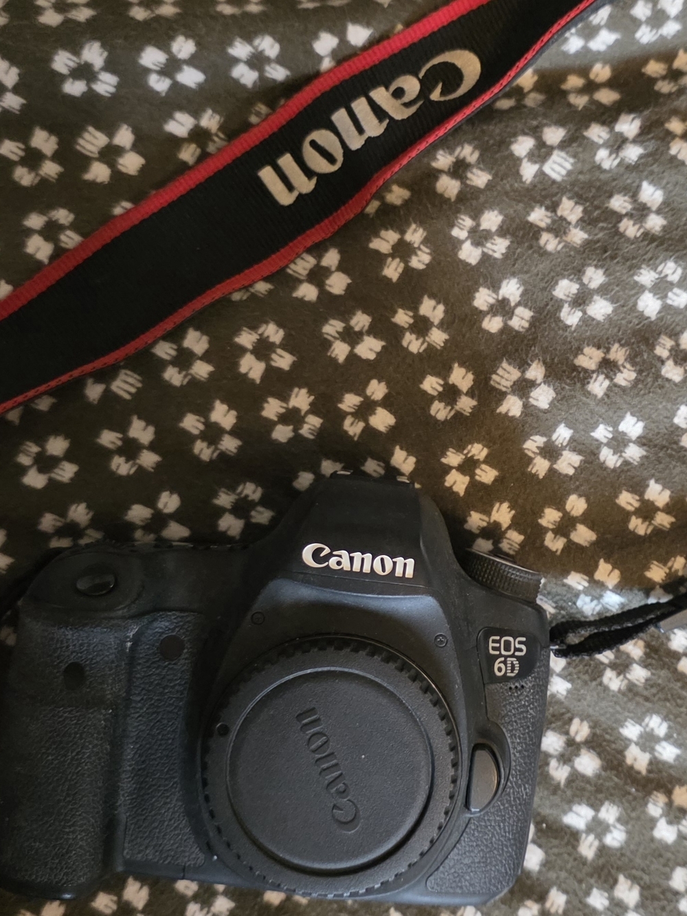 Canon Black EOS 6D DSLR Body with Red-Trim Strap